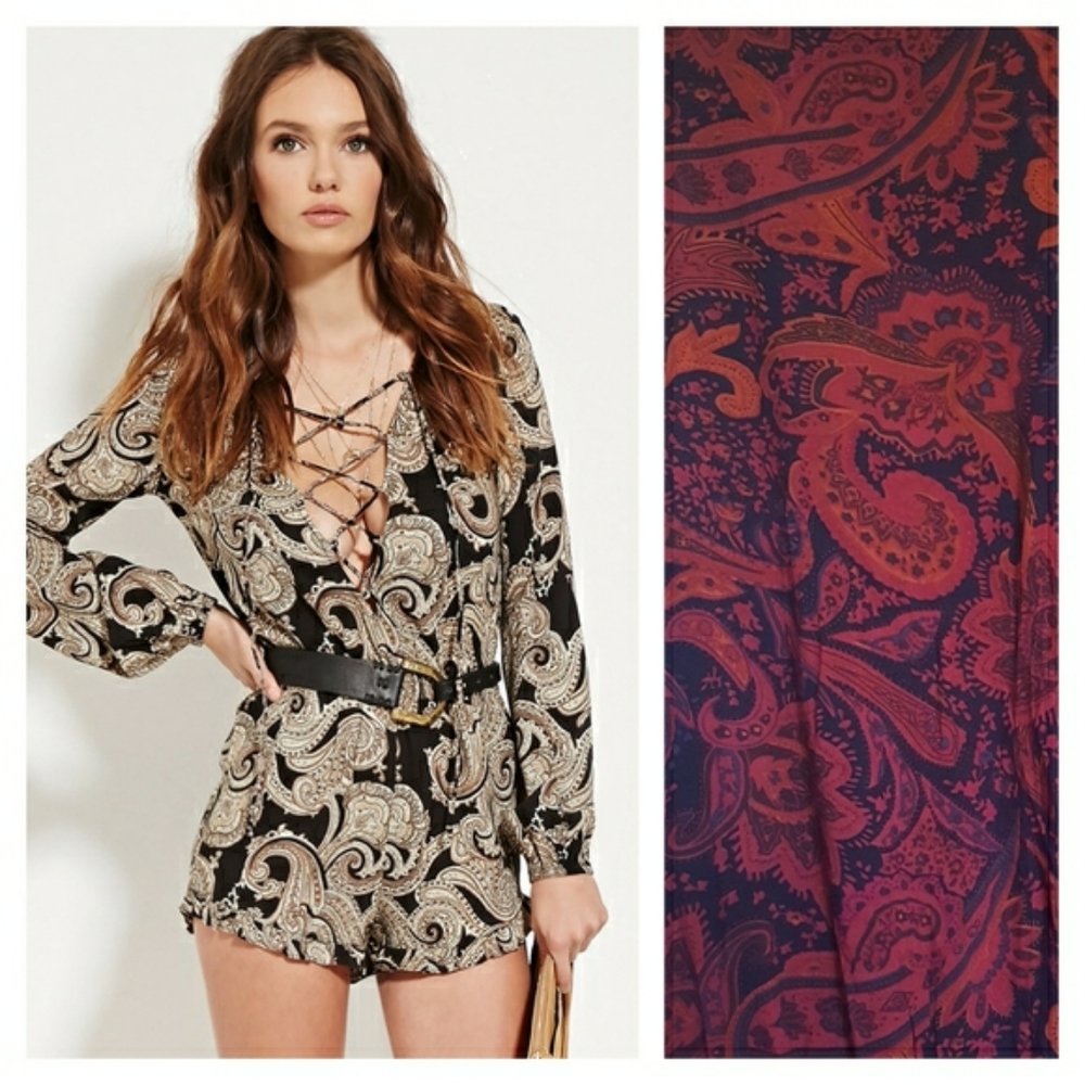 Forever 21 Paisley Romper Size M